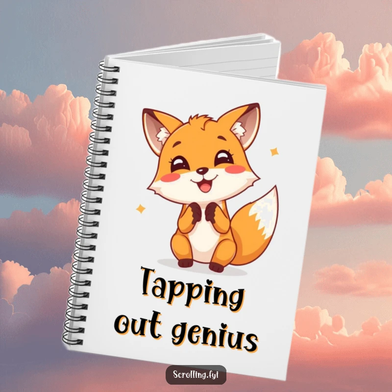 Funny Fox Notebook: A cheerful fox taps furiously on a screen, ready to help you jot down your typing ideas.