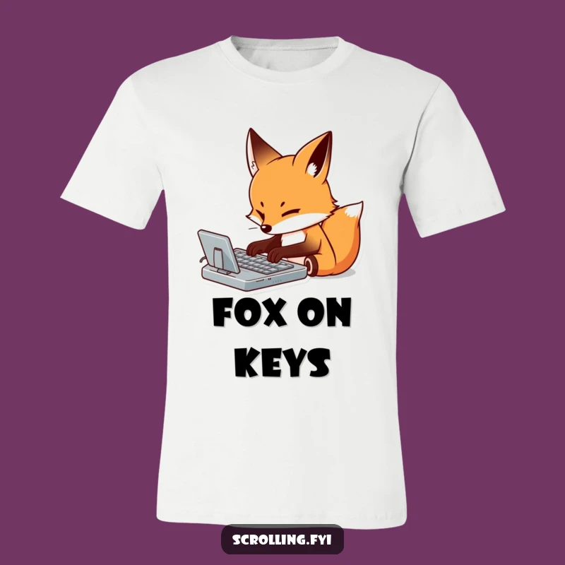 Funny Fox Typing T-Shirt: Busy Fox Work Tee, Hilarious Gift for Digital Nomads