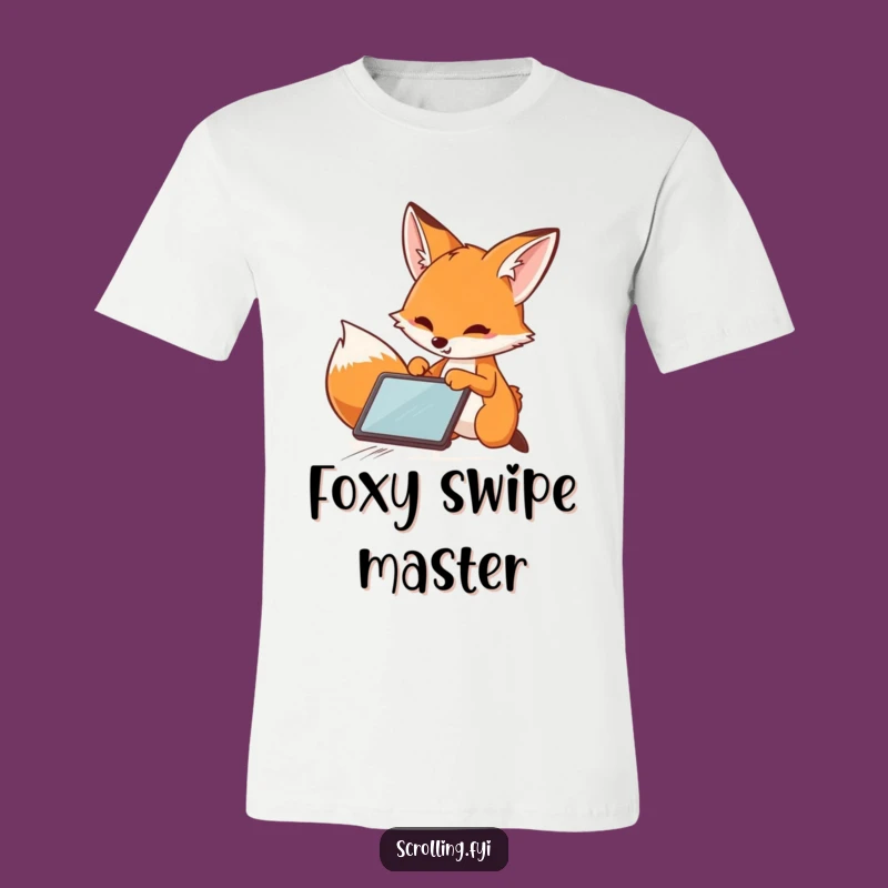Funny Fox T-Shirt: Speedy Tablet Swiper, Humorous Digital Fox Tee Gift!