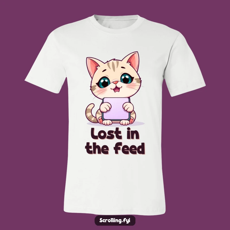 Funny Scrolling Cat T-Shirt: Wear Your Digital Obsession