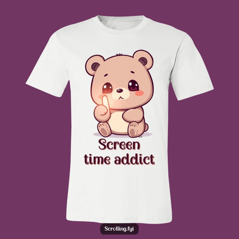 Funny Bear Screen Addict T-Shirt: Hilarious Graphic Tee Gift