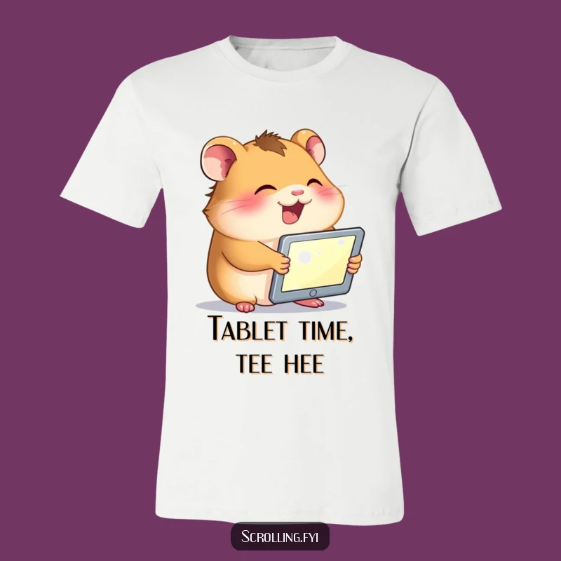 Funny Hamster Tablet T-Shirt: Giggling Gadget Tee, Hilarious Gift for Hamster Owners