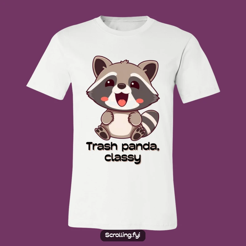 Funny Raccoon T-Shirt: Expressing Surprised Delight, Perfect Comical Gift for Him or Her