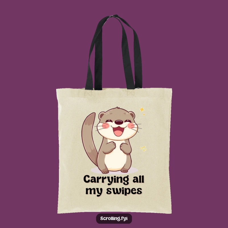 Funny Otter Tech Tote Bag: Carry Your Digital Life