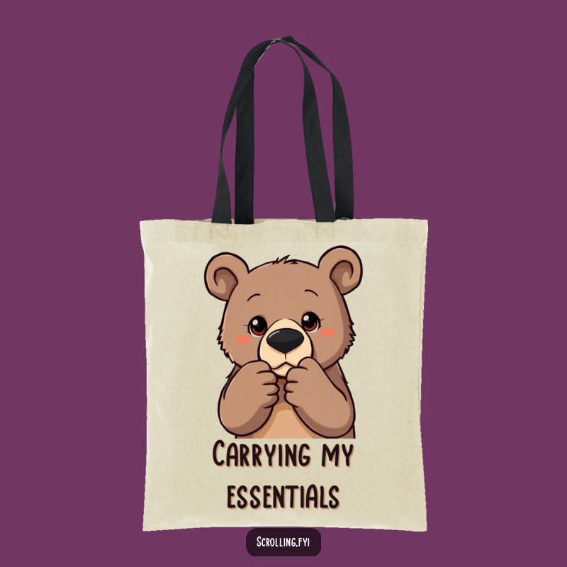 Funny Bear Zoom Tote Bag - Carry Your Focus with Humor