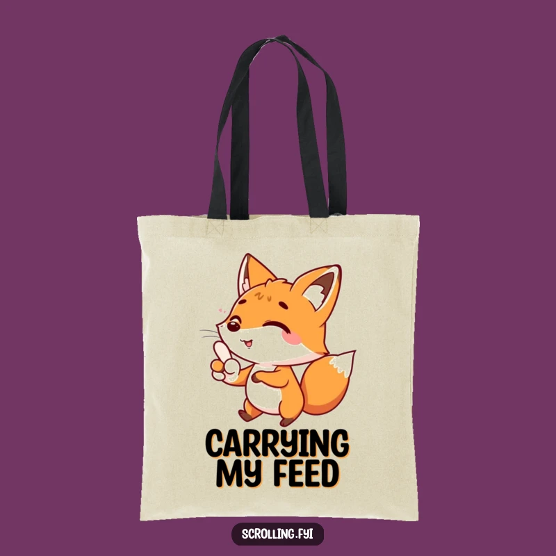 Funny Fox Tote Bag: Stylish & Hilarious Scrolling Accessory Gift