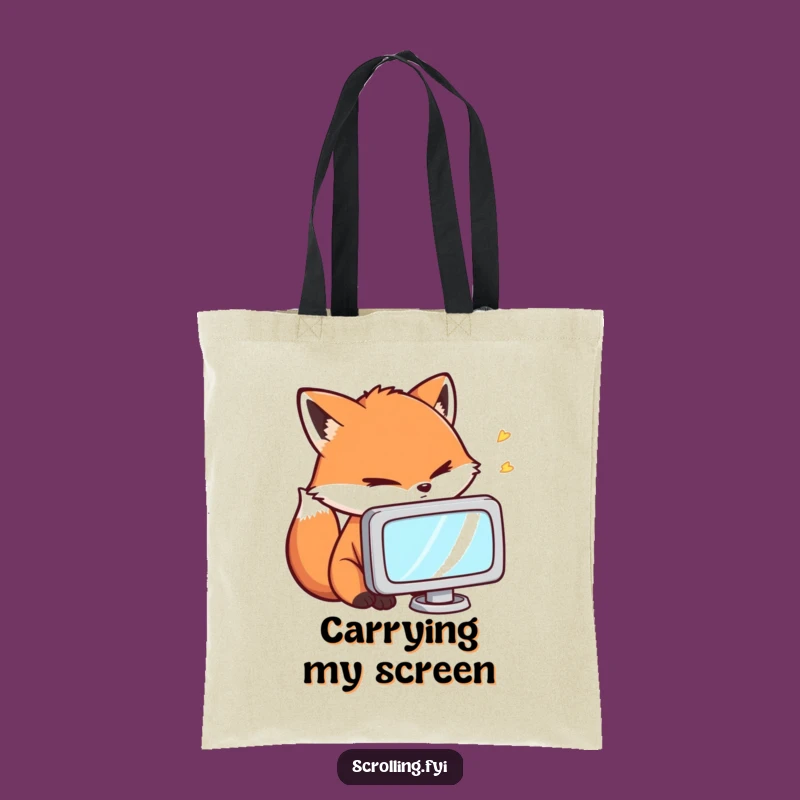 Funny Fox Gamer Tote Bag: Carry Your Gear with Intense Humor