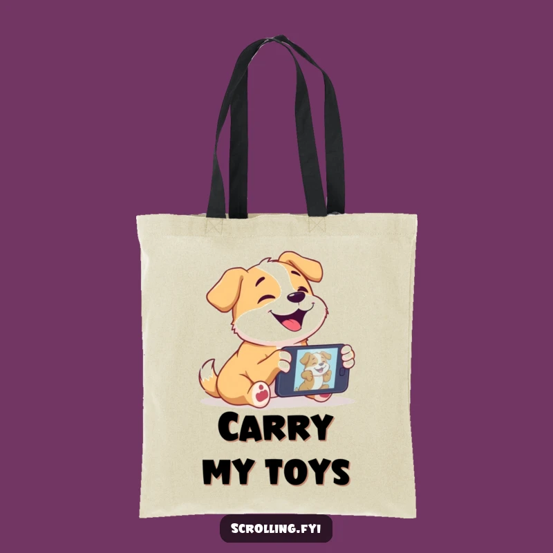 Funny Dog Tote Bag: Carry Your Essentials with This 'Video Pup' Design