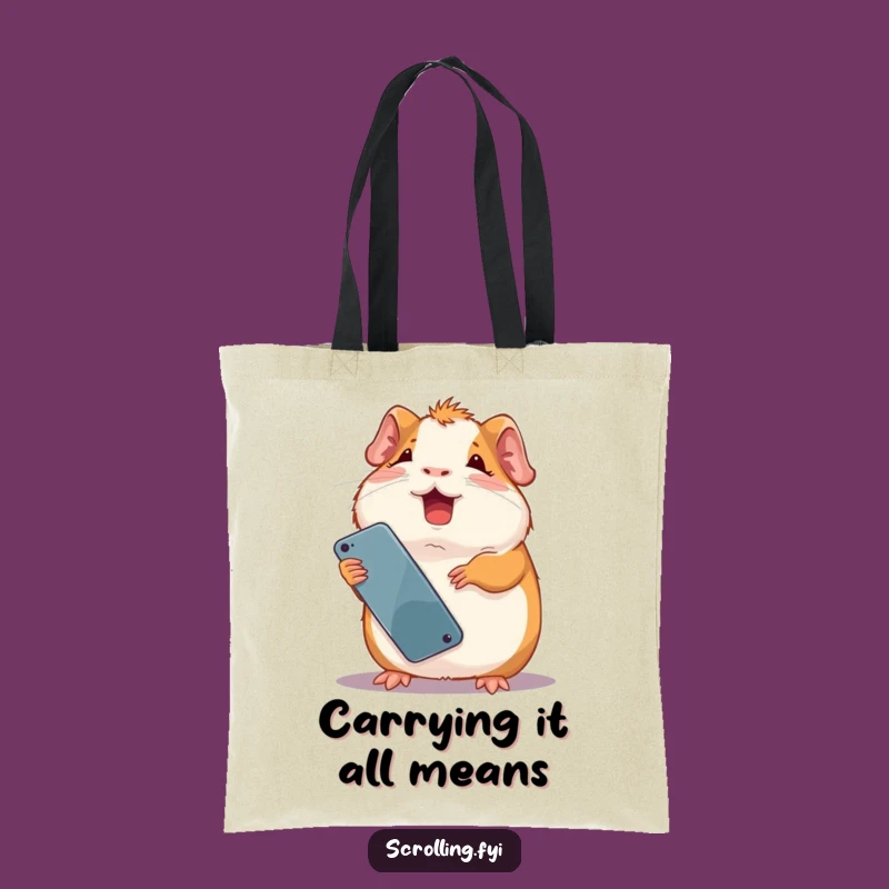 Funny Giggling Guinea Pig Tote Bag: Stylish and Hilarious Accessory for Daily Errands