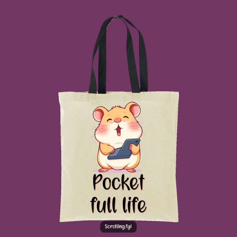 Funny Hamster Scroll Master Tote Bag: Carry Your Tech Obsession Afresh!