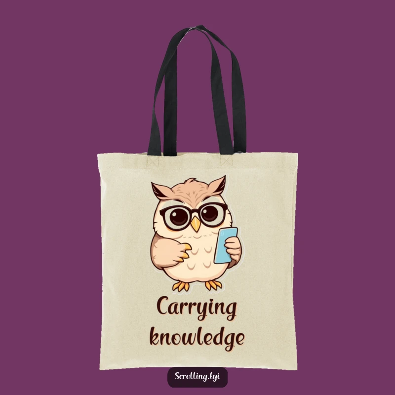 Funny Owl Tote Bag: Carry Your Books and Laughs with This 'Wise Gadget' Bag