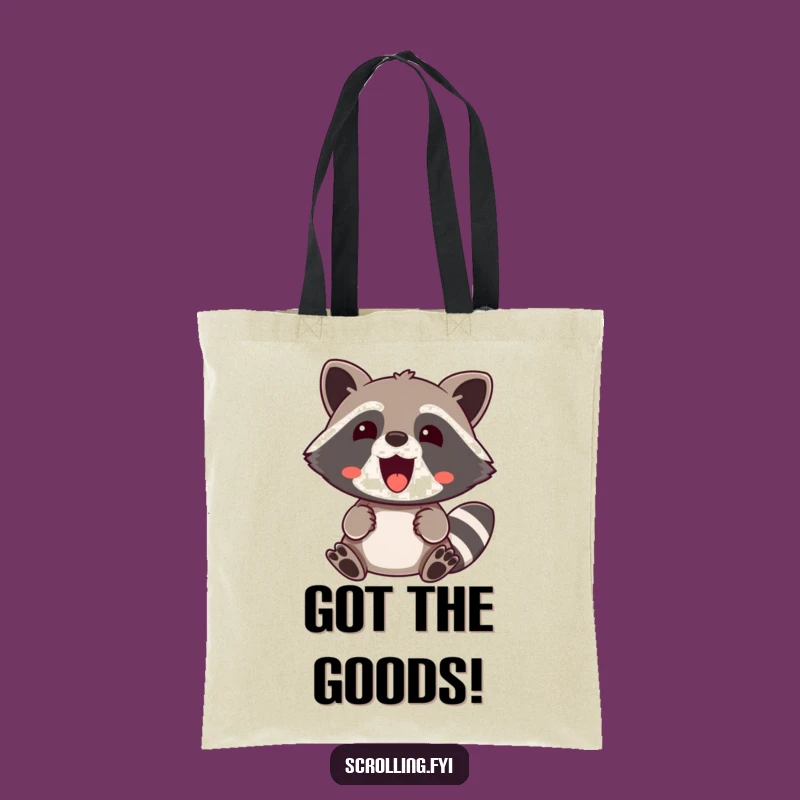 Funny Raccoon Tote Bag: Surprised Delight Carrying, Chic Comical Accessory, Great Funny Gift