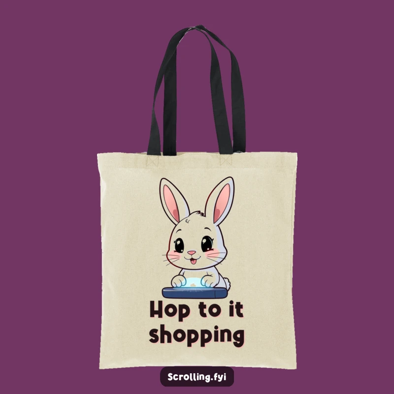 Funny Bunny Screen Tote Bag: Cute Bunny Fanatic, Spacious & Stylish, Perfect Funny Gift