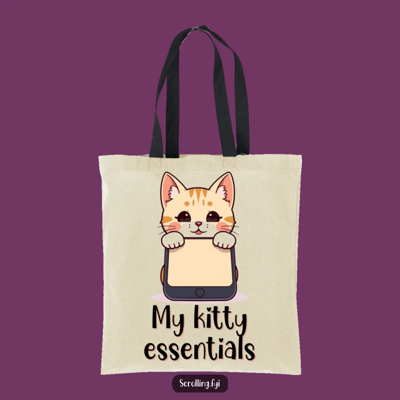 Funny Cat Smartphone Tote Bag: Carry Your Tech & Treats with Style!