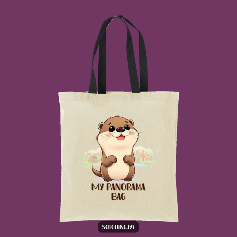 Funny Otter Panorama Tote Bag - Carry Your Adventures with Joy