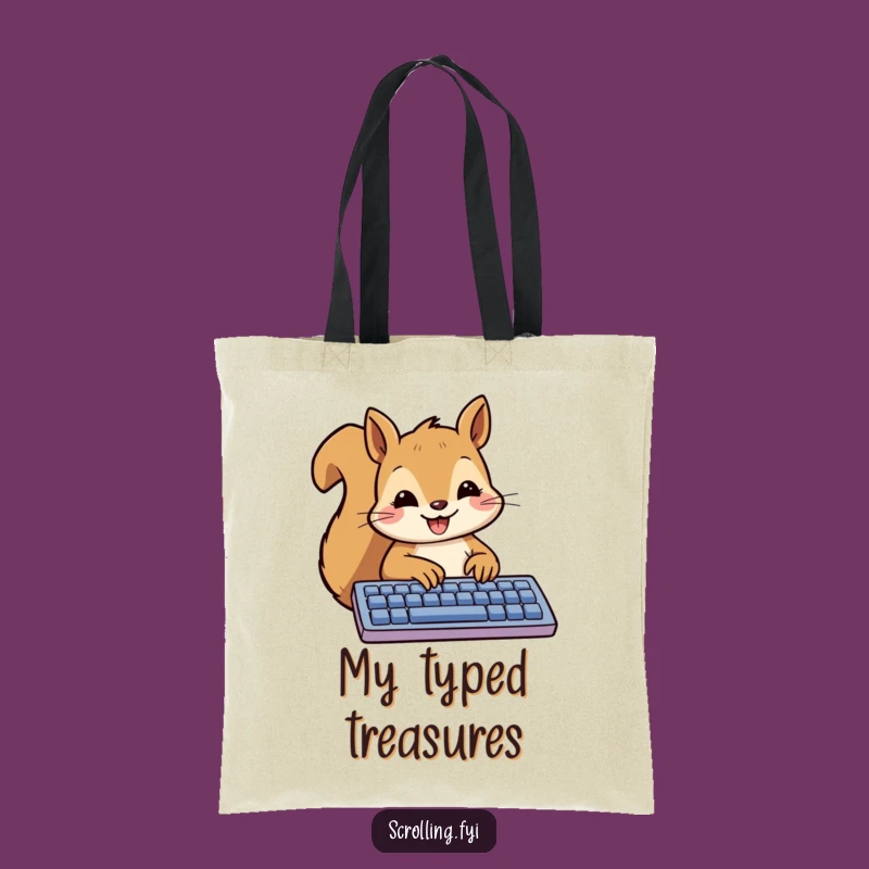 Funny Squirrel Tote Bag - Carry Your Tech Gear with Joy