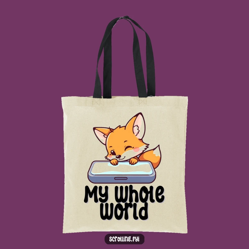 Funny Fox Tech Peek Tote Bag: Carry Your Tech & Humor in Style!